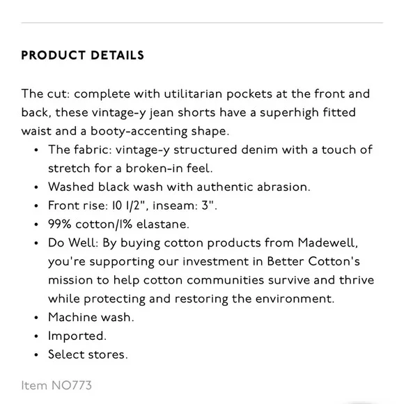 NWT MADEWELL The Perfect Vintage Jean Short in Cardston Wash - Picture 4 of 12